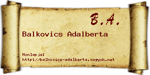 Balkovics Adalberta névjegykártya
